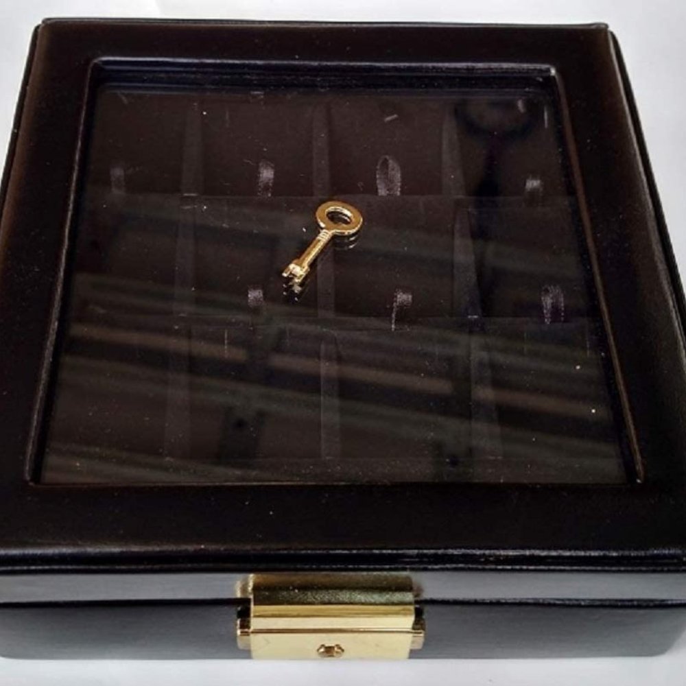 Jewelry Box 12 Velvet Lined Spaces & 8 Ring Slots